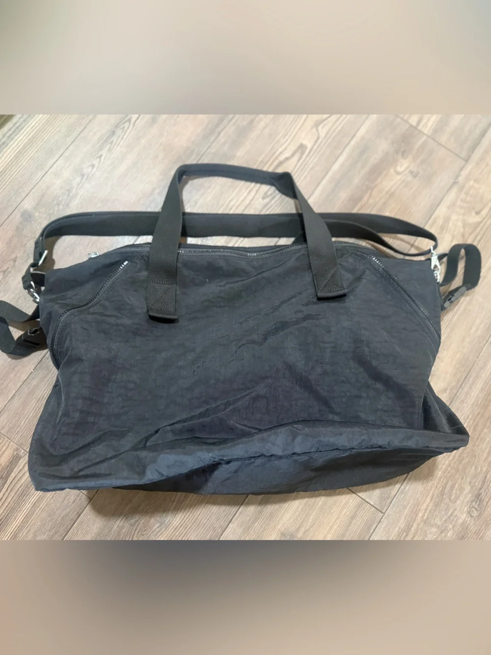 Kipling Diaper Bag Black Noir Large Travel Tote Changing Pad EUC